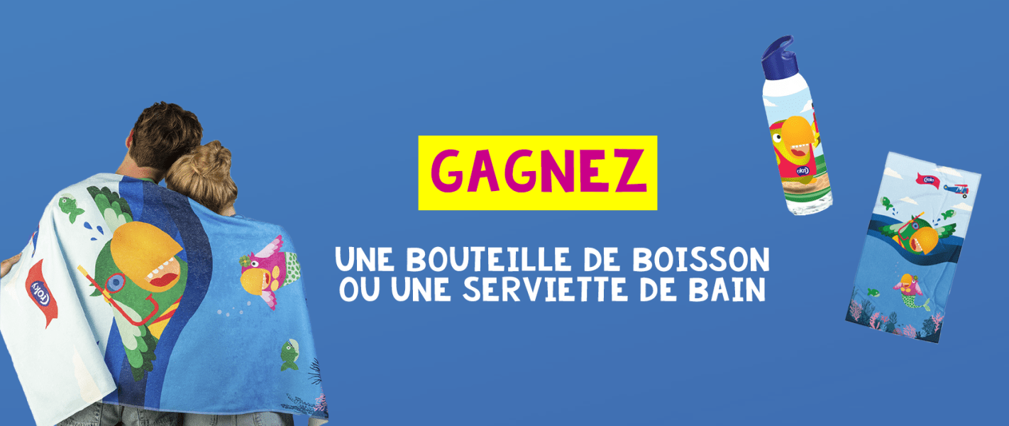 Croky drinkfles en badhanddoek FR