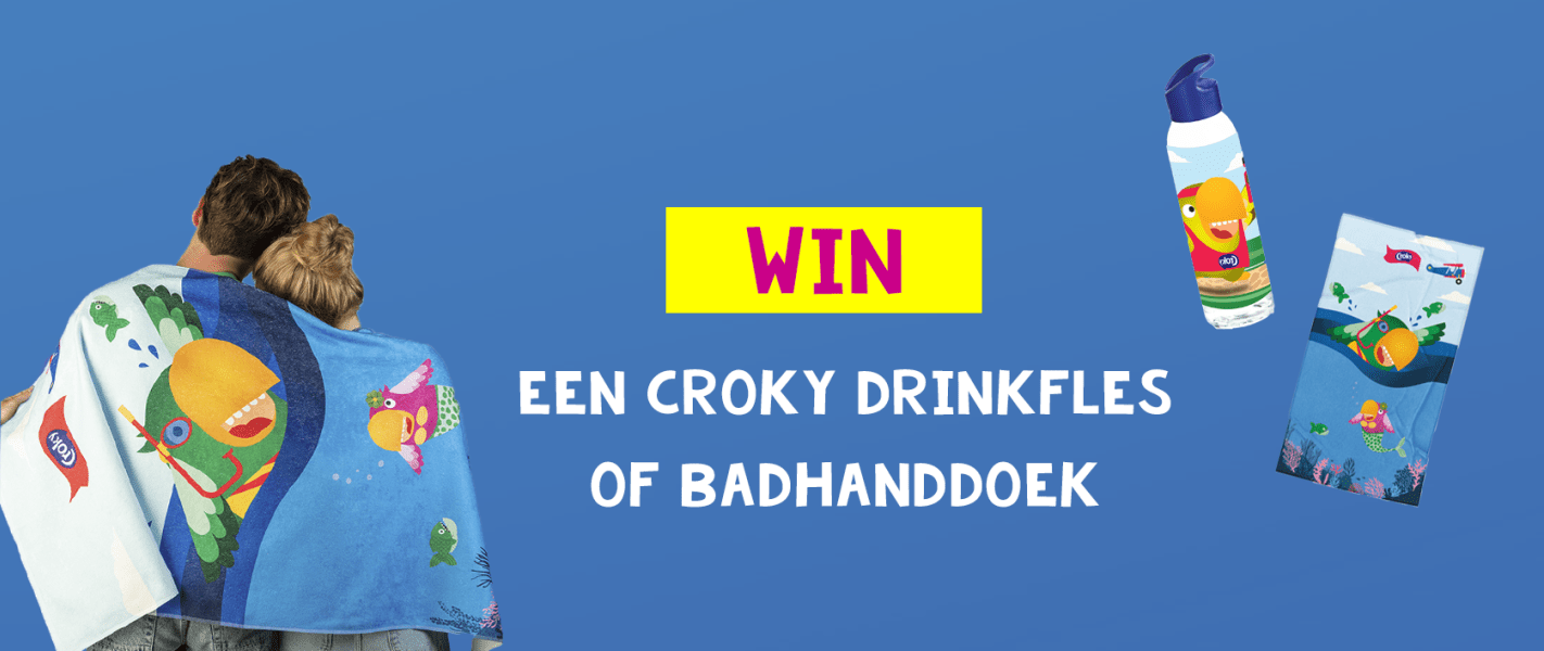 Croky drinkfles en badhanddoek NL