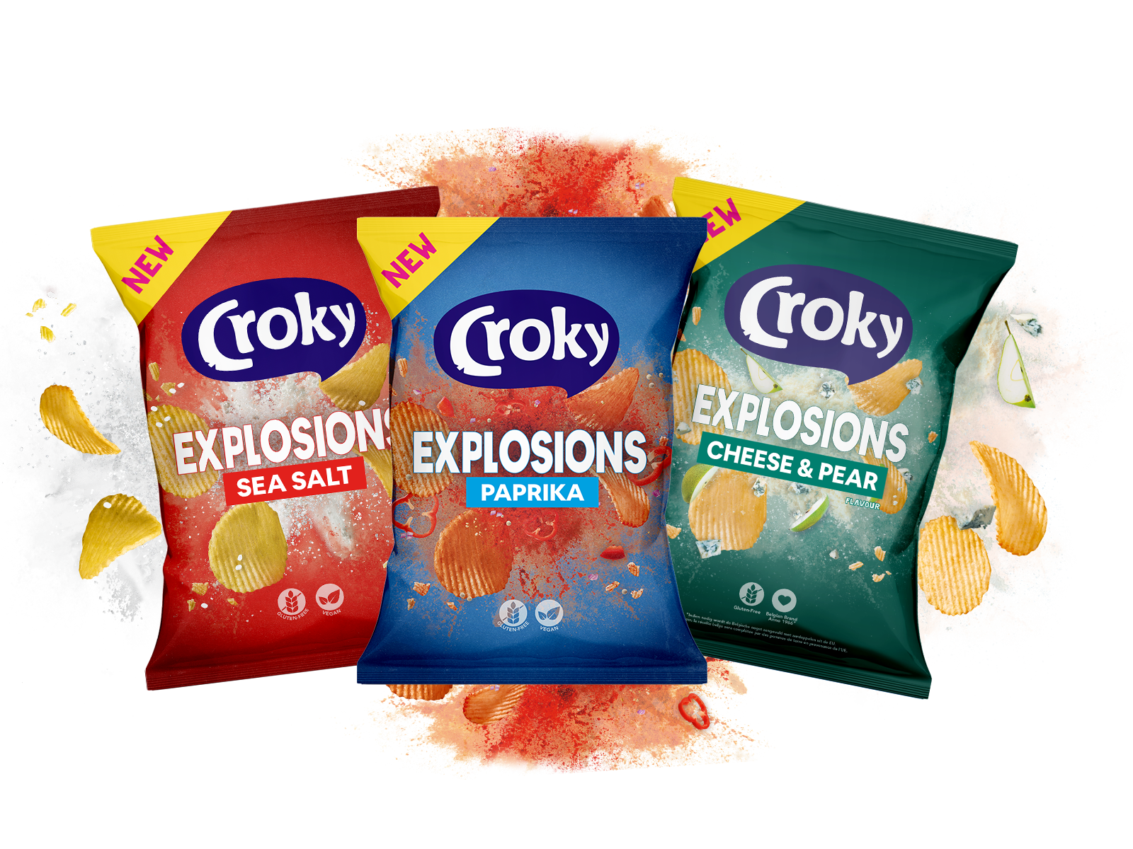 Croky Explosions Sea Salt Paprika Cheese and Pear 