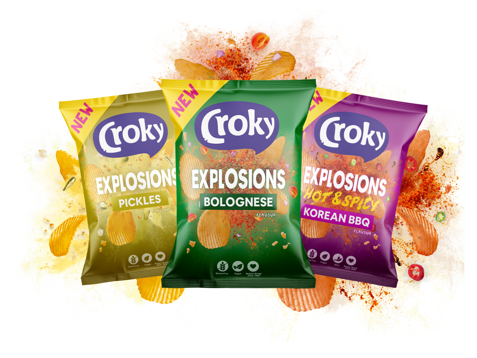 Croky Explosions Pickles Bolognese Korean BBQ