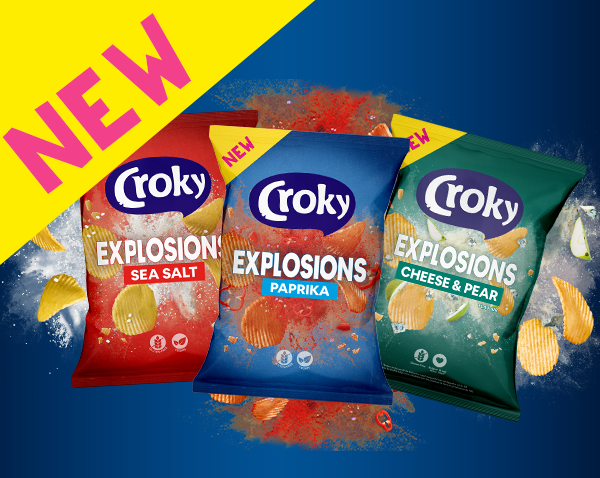 Croky Explosions Sea Salt, Paprika, Cheese & Pear